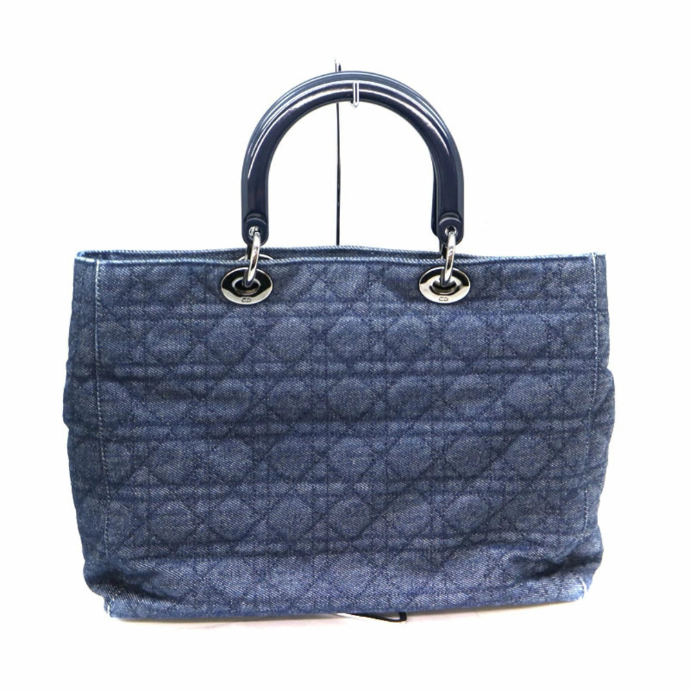 CDIOR Cannage Denim Bag Canvas Navy Blue Handbag Shoulder - Picture 3 of 6